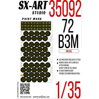 Plastikový model 1/35 Paint mask T-72B3M (MENG)
