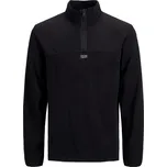 pánská mikina JACK & JONES - BLACK - M (Jack and Jones Zip Fleece)