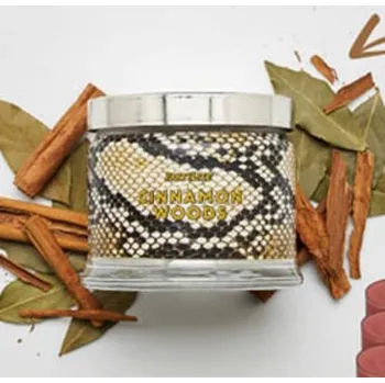 Svíčka PartyLite - vonná svíčka cinnamon woods - 3 knoty - 375g