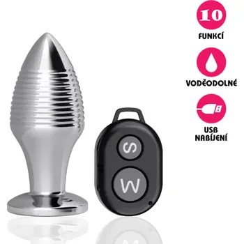 Anální kolík VšeNaSex.cz Ocelový anální kolík USB Steel Massager