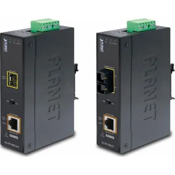 Switch Planet IGTP-805AT Průmyslový konvertor 1x1Gb RJ45 / 1xSFP, PoE 802.3at, -40až75st, IP30, EFT+ESD, 12-48VDC, fanless