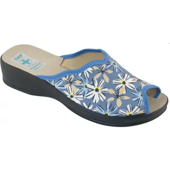 Dámské pantofle Dámské pantofle přezůvky ADANEX DAISY 27955 sv. modré s květy otevřená špička velikost: 38