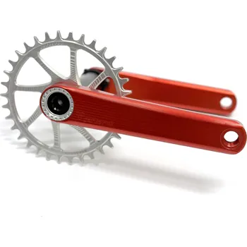 Klika na kolo Kliky Garbaruk XC Crankset s převodníkem Garbaruk 175mm, červené, 470g