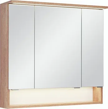 Koupelnový nábytek Zrcadlová skříňka s LED osvětlením Donau 80 ZS dub country