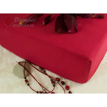 DADKA Vracov | Jerseyové prostěradlo s vysokou gramáží 190 g/m2, rozměr 160x200, vínové