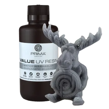 Příslušenství k 3D tiskárně PrimaCreator Value Water Washable UV Resin - 500 ml - Chromatic Silver