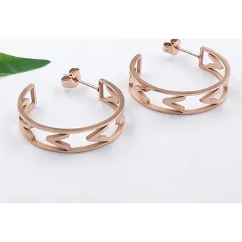 Náušnice Náušnice z chirurgické oceli kruhy ,růžové zlato 20975