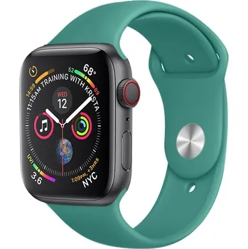 Řemínek na hodinky AW Jednobarevný řemínek na Apple Watch - Tmavě zelený (výprodej) Šířka uchycení řemínku: 44/45/46/49mm, Délka řemínku: Pánský - M/L (15 - 21cm), Barva: Tmavě zelený IR-MJ01-089