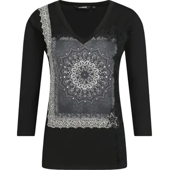 Dámské tričko Desigual Halenka IVETTE | Barva:černý | Velikost:XS