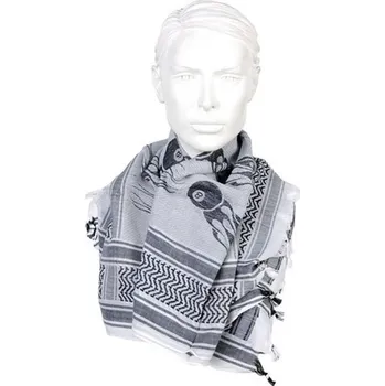 Šátek FOSTEX Šátek bavlněný palestina černá/bílá motiv koule Osmička 8 Balls Eight-ball (shemagh, arafat) Fostex®