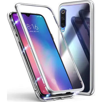 Pouzdro na mobilní telefon Beweare Magnetický oboustranný kryt s tvrzeným sklem na Samsung Galaxy A50 / Samsung Galaxy A30s - stříbrný