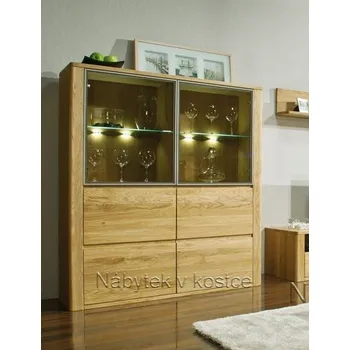 Komoda Dubová vitrína Orlando 05 Barevné provedení: Jantar
