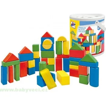 Hrací kostka Kostky barevné v kbelíku 50ks