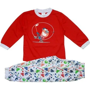 Dětské chlapecké pyžamo bruslař 1353 červené 913/7 vel. 98