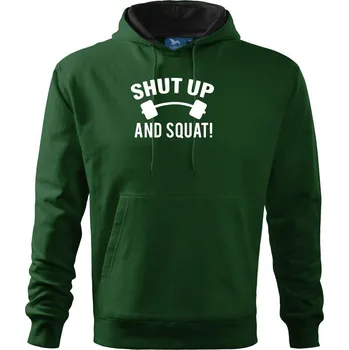 Pánská mikina Shut up and squat - Mikina pánská Cape s kapucí - 4XL ( Lahvově zelená )