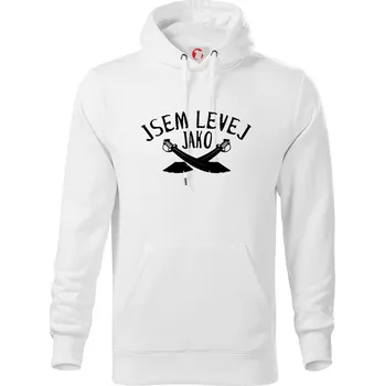 Pánská mikina Jsem levej jako šavle - Mikina pánská Cape s kapucí - 5XL ( Bílá )