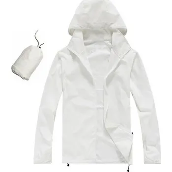 Pánská softshellová bunda Letní voděodolná bunda do tašky s kapucí Barva: Bílá, Velikost: 3XL
