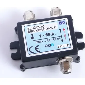 Anténní zesilovač Ivo Slučovač hybridní 1-69.k.-přímý"F" 1xDC, I016-PF