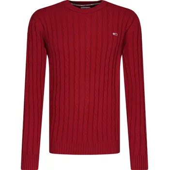 Pánské oblečení Tommy Jeans Svetr TJM ESSENTIAL | Barva:červený | Velikost:XL