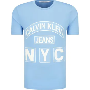 Pánské tričko CALVIN KLEIN JEANS Tričko INSTITUTIONAL CURVED NYC | Barva:modrý | Velikost:XXL