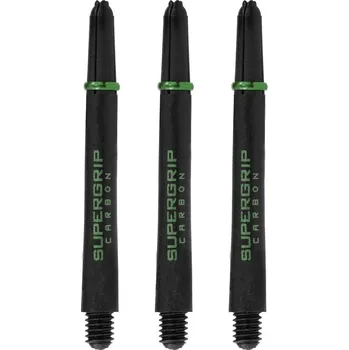 Příslušenství pro šipky Násadky Harrows Supergrip Carbon Black Green Medium