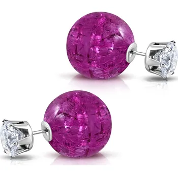 Náušnice Ocelové oboustranné náušnice Vínové