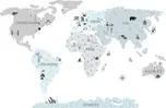 KOPKO Mapa světa samolepka na zeď eco
