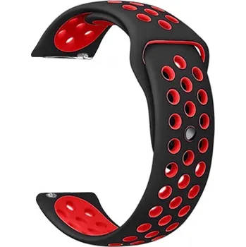 Příslušenství k chytrým hodinkám Madvell Sportovní silikonový řemínek černá s červenou 20mm
