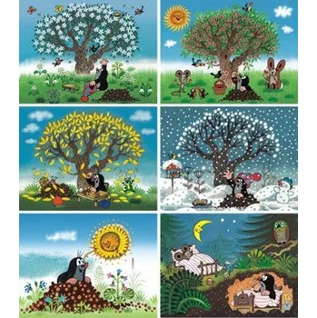 Hrací kostka Dřevěné skládací kostky Krteček