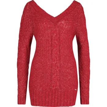 Dámský svetr GUESS JEANS Svetr | Barva:červený | Velikost:L