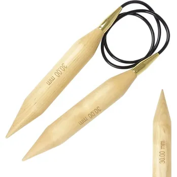 Jehlice KnitPro Jumbo Birch 30mm 120cm (KnitPro Jumbo Birch kruhové jehlice 30mm 120cm)