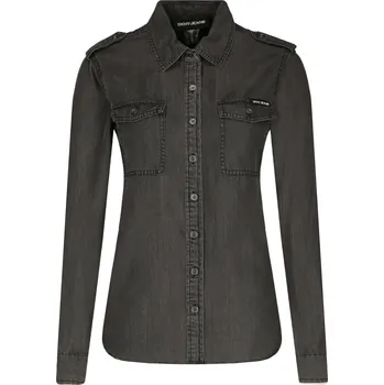Dámská košile DKNY JEANS Košile EPAULET | Barva:šedý | Velikost:L