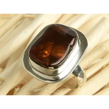 Prsten Ohnivý achát prsten Ag 925/1000 6,8g vel.53