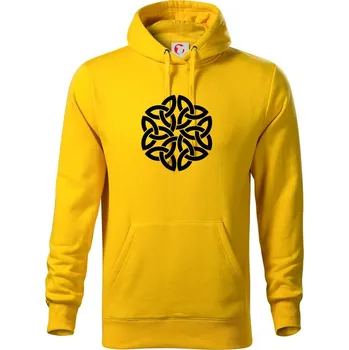 Pánská mikina Keltský ornament - Mikina pánská Cape s kapucí - 4XL ( Žlutá )
