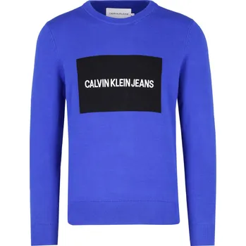 Pánský svetr CALVIN KLEIN JEANS Svetr INSTITUTIONAL BOX SW | Barva:modrý | Velikost:XXL