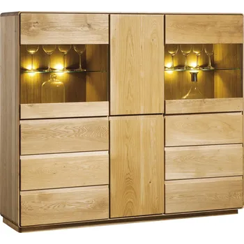 Šatní skříň Dubová vitrína ATLANTA 47 dub přírodní DÁREK ZDARMA Barevné provedení: Dub - přírodní