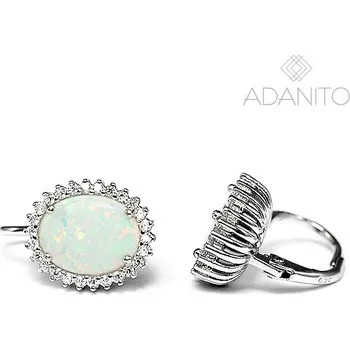 Náušnice Stříbrné opálové náušnice se zirkony