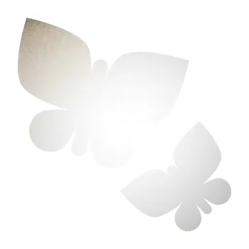 Samolepící dekorace SAMOLEPKA Motýlci 001 pravá (82 - odrazková reflexní bílá) NA AUTO, NÁLEPKA, FÓLIE, POLEP, TUNING, VLASTNÍ TEXT, TISK, AUTOSAMOLEPKY.cz, POLEPY, OBRÁZEK, LOGO, SAMOLEPKY