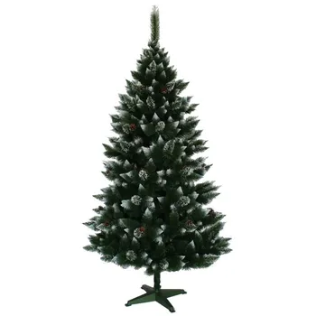 Vánoční stromek Umělý vánoční stromek P00268 borovice se šiškami zelená/bílá 220 cm