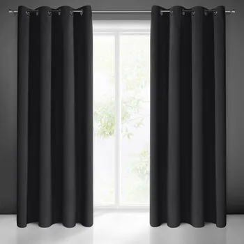 Zatemňovací závěs s průchodkami ČERNÁ 135X250 cm