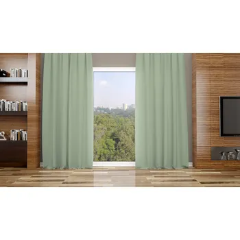 Závěs Orbytex AKCE - SLEVA 20% - Zatemňovací závěs hotový - uni olivový Rozměry: Š/V 145x270 (1ks), Vršek závěsu: KROUŽKY