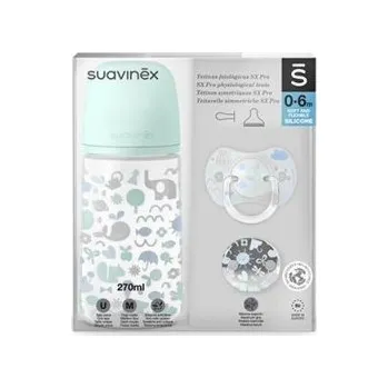 Kojenecká láhev Suavinex Memories sada - Modrá