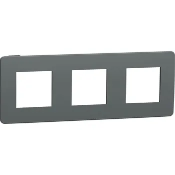 vypínač Krycí rámeček NOVÁ UNICA STUDIO COLOR trojnásobný, Dark Grey/Černý