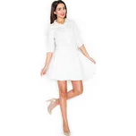 Košilové šaty na knoflíky s límečkem K258 KATRUS Barva: Smetanová, Velikost: S