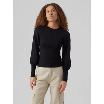 Dámský svetr Vero Moda dámský svetr s balónovým rukávem Hollykaris černý Velikost: M