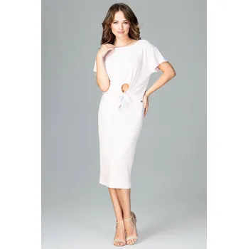 Set halenka s vázáním a tužková sukně K466 LENITIF Barva: Růžová, Velikost: M