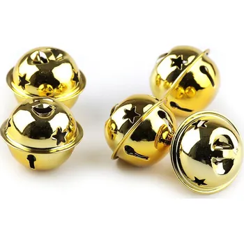 Vánoční dekorace Vánoční rolničky Ø30 mm zlaté 5ks