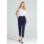 Klasické kalhoty s řasením v pase M676 FIGL Barva: Tmavě Modrá, Velikost: S