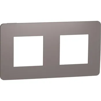 vypínač Unica Studio Color NU280416 Rámeček dvojnásobný, chocolate/bílý, Schneider Electric