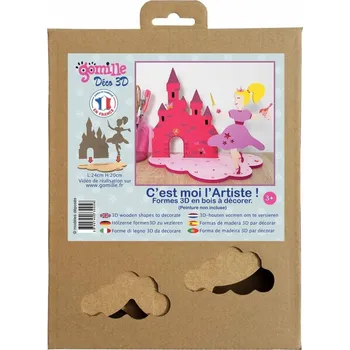 Výtvarná sada Aladine dřevěná sada k dotvoření - princezna a zámek